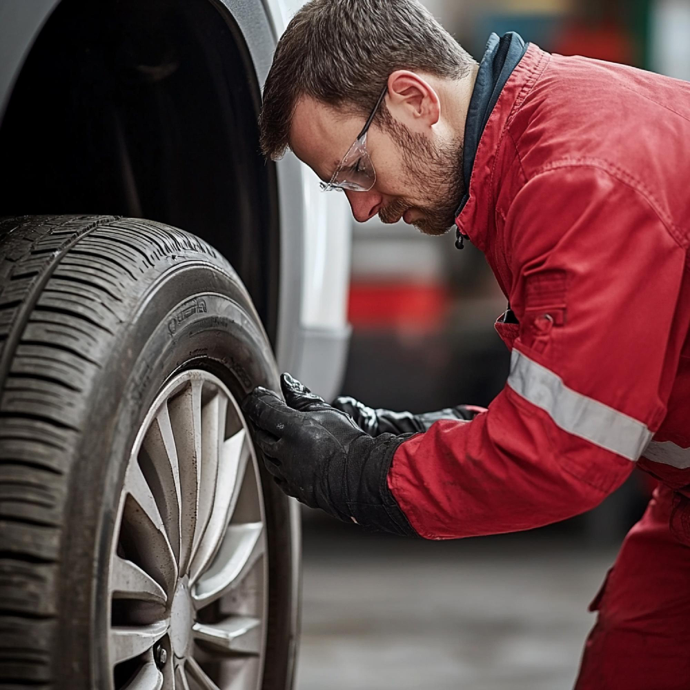 Mécanicien changement pneu